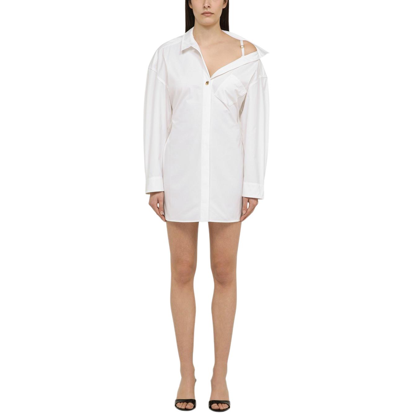 Order (W) Jacquemus Gaun Pendek Kasual Lengan Panjang Putih Minimalis 24E241DR094-1520100