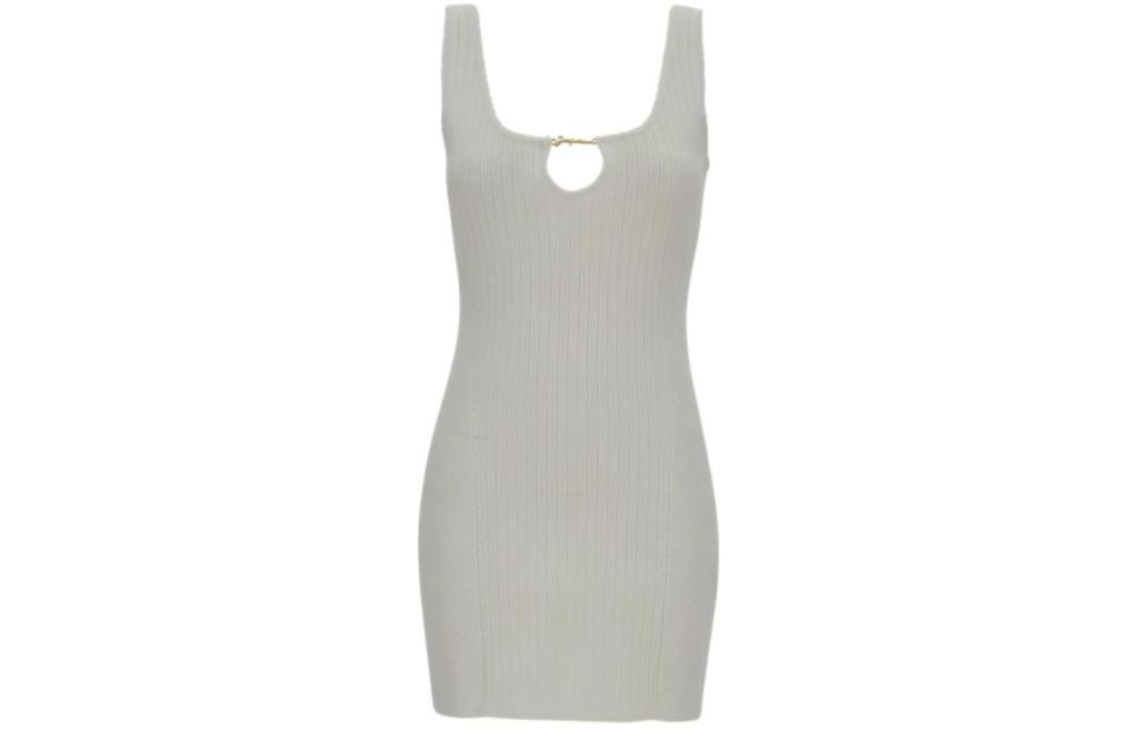 (Women) Jacquemus  White Sleeveless Fitted Mid-Waist Mini Dress 241KN355-2355-110