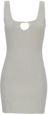 (Women) Jacquemus White Sleeveless Fitted Mid-Waist Mini Dress 241KN355-2355-110 Order (Women) Jacquemus White Sleeveless Fitted Mid-Waist Mini Dress 241KN355-2355-110