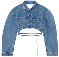 (Women) Jacquemus Distressed Washed Loose-Fit Denim Jacket. 233DE021-101531A (Women) Jacquemus Distressed Washed Loose-Fit Denim Jacket. 233DE021-101531A