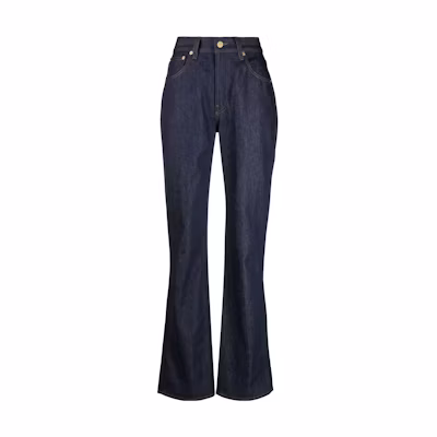 (Women) Jacquemus FW22 High-Waisted Flared Navy Blue Jeans . 213DE001101538A