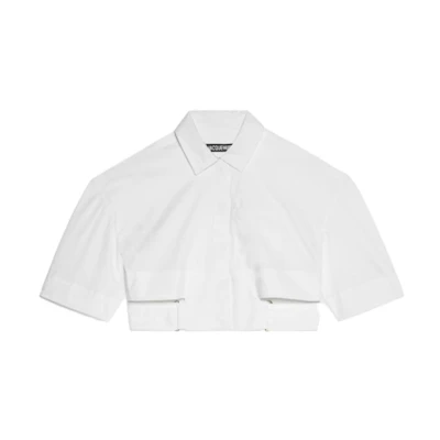 (Women) Jacquemus La Chemise Courte Bari Short Sleeve Casual Shirt Women White 241SH054-1454-100