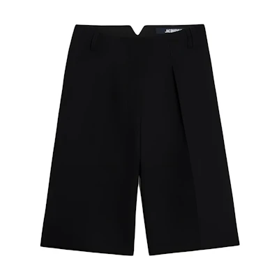 (Women) Jacquemus Le Bermuda Ovalo Black Loose-Fit Casual Shorts. 241PA081-1526-990