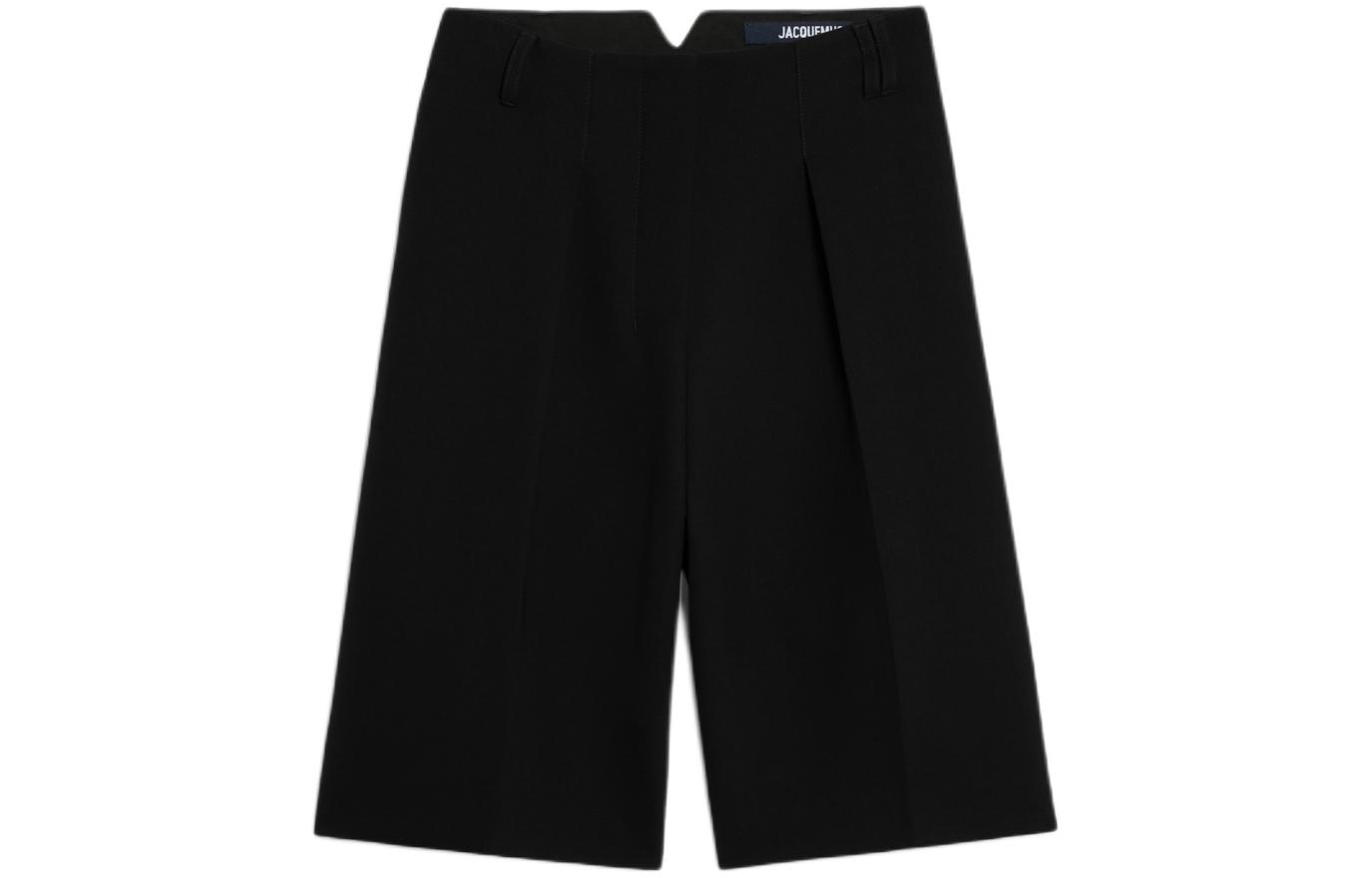 Order (W) Jacquemus Le Bermuda Ovalo Celana Pendek Santai Hitam Longgar. 241PA081-1526-990