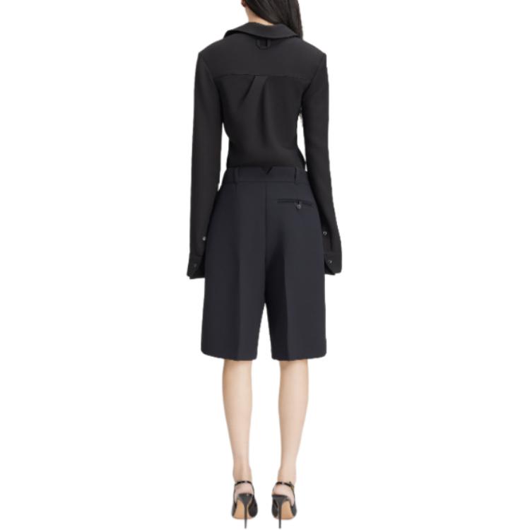 Shop (W) Jacquemus Le Bermuda Ovalo Celana Pendek Santai Hitam Longgar. 241PA081-1526-990