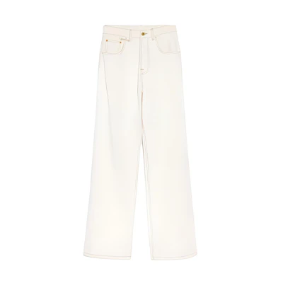 (Women) Jacquemus Le de Nimes High-Waisted Wide-Leg Jeans Women’s White 241DE038-1514-11C