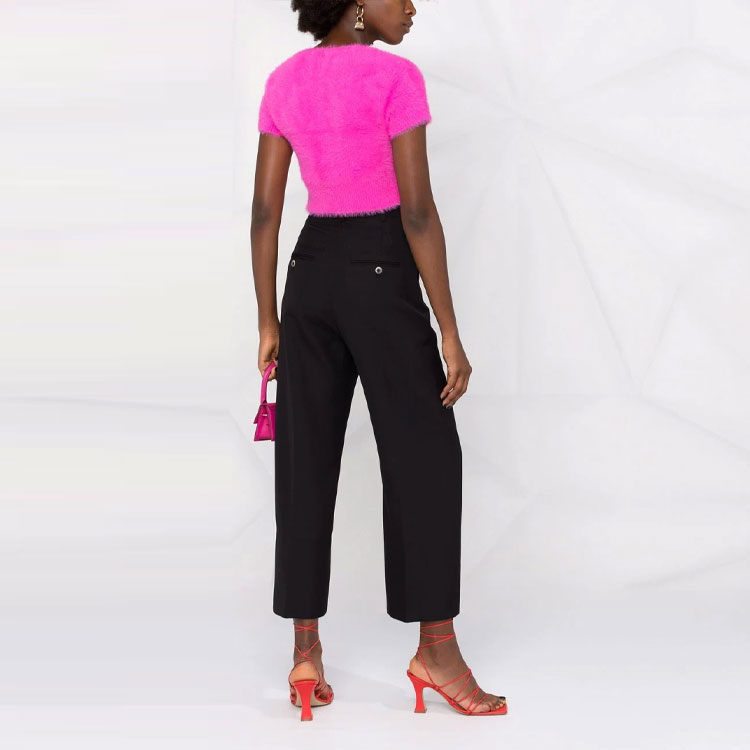 Shop (W) Jacquemus Le Pantalon Santon Celana Hitam Cropped Straight-Leg. 213PA02213127990