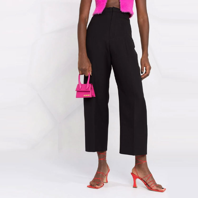 Purchase (W) Jacquemus Le Pantalon Santon Celana Hitam Cropped Straight-Leg. 213PA02213127990