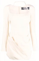 (Women) Jacquemus Mini Long Sleeve Logo Dress - White. 213DR04213107110 (Women) Jacquemus Mini Long Sleeve Logo Dress - White. 213DR04213107110