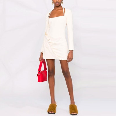 (Women) Jacquemus Mini Long Sleeve Logo Dress - White. 213DR04213107110 Lookbook (Women) Jacquemus Mini Long Sleeve Logo Dress - White. 213DR04213107110