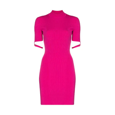 (Women) Jacquemus Pink Short Sleeve Dress with Arm Strap Detail 213KN67213201450PINK