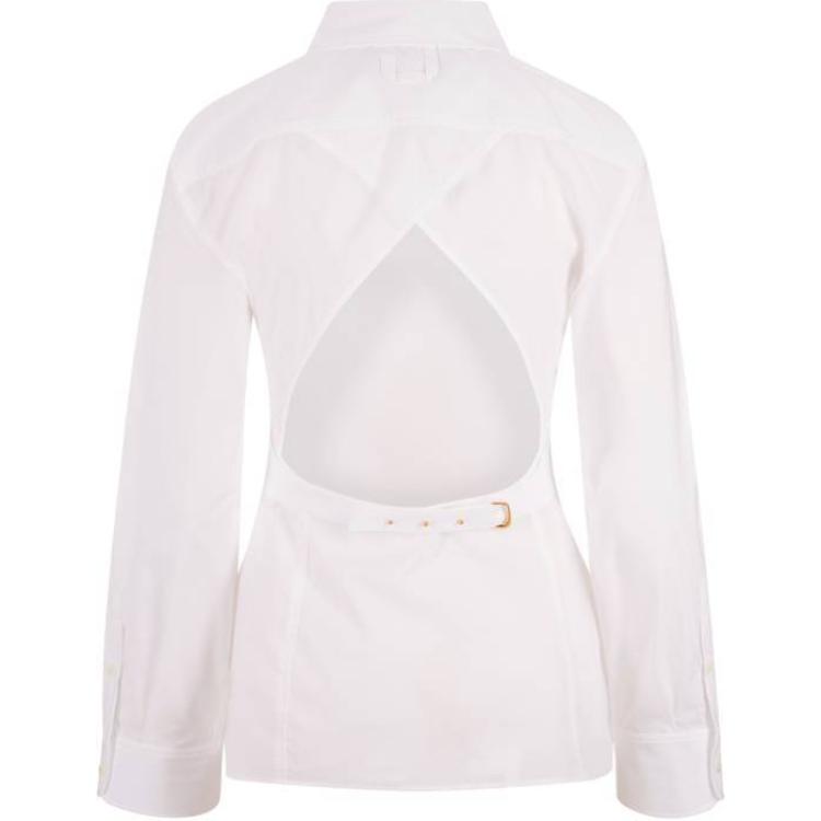 Lookbook (W) Jacquemus Kemeja Lengan Panjang Backless Putih Wanita 243SH0641454100