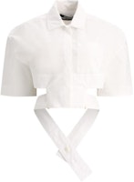 (Women) Jacquemus Solid Color Button-Up Oversized Short Sleeve Shirt White 24E241SH054-1454100 (Women) Jacquemus Solid Color Button-Up Oversized Short Sleeve Shirt White 24E241SH054-1454100