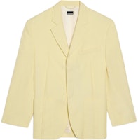 (Women) Jacquemus Solid Loose-Fit Long Sleeve Blazer Light Yellow. 213JA101-1359-205 (Women) Jacquemus Solid Loose-Fit Long Sleeve Blazer Light Yellow. 213JA101-1359-205