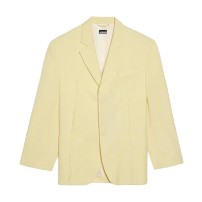 (Women) Jacquemus Solid Loose-Fit Long Sleeve Blazer Light Yellow. 213JA101-1359-205
