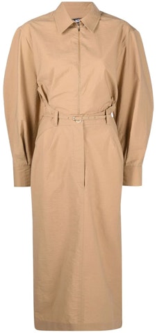 women-jacquemus-solid-midi-long-sleeve-dress-khaki-color-213-dr-03213122170