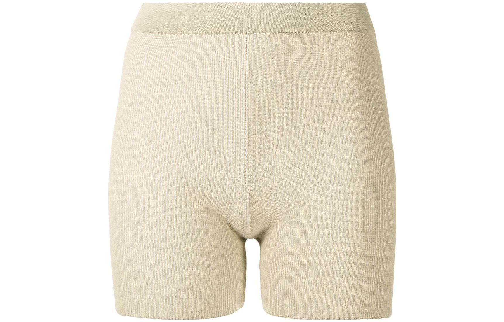(Women) Jacquemus Solid Ribbed Knit Mid-Waist Casual Shorts 213KN004-2060150
