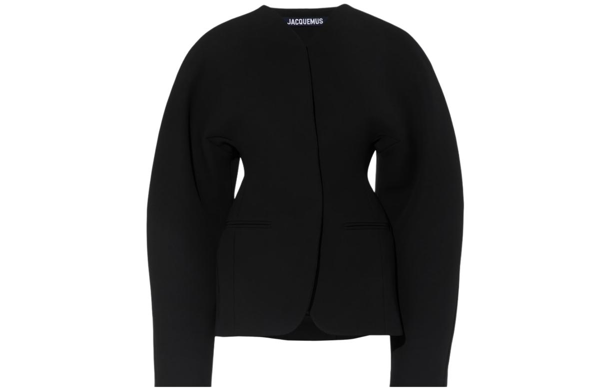 Order (W) Jacquemus 纯色V领修身西装外套 - 黑色 241JA045-1526-990