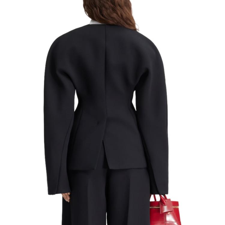 Shop (W) Jacquemus 纯色V领修身西装外套 - 黑色 241JA045-1526-990