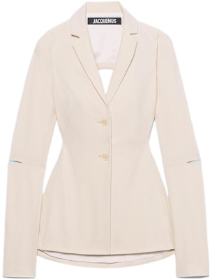 (Women) Jacquemus SS22 Khaki Long Sleeve Blazer with Back Cut-Out Design. 22E221JA0051021110 Order (Women) Jacquemus SS22 Khaki Long Sleeve Blazer with Back Cut-Out Design. 22E221JA0051021110