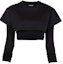 Buy (Women) Jacquemus SS22 Layered Cropped Long-Sleeve T-Shirt Black 21H213JS1002450BLACK