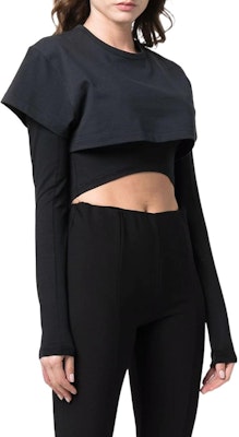 (Women) Jacquemus SS22 Layered Cropped Long-Sleeve T-Shirt Black 21H213JS1002450BLACK Shop (Women) Jacquemus SS22 Layered Cropped Long-Sleeve T-Shirt Black 21H213JS1002450BLACK