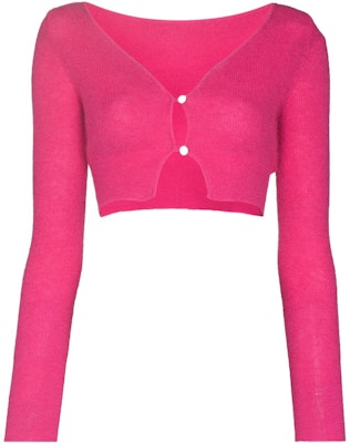 (Women) Jacquemus SS22 Solid Color Cropped Knit Top Pink Purple 21H213KN203-2360 Order (Women) Jacquemus SS22 Solid Color Cropped Knit Top Pink Purple 21H213KN203-2360