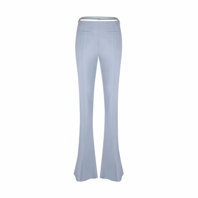 (Women) Jacquemus SS22 Solid Flared Casual Pants Blue 221PA0171021320