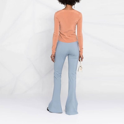 (Women) Jacquemus SS22 Solid Flared Casual Pants Blue 221PA0171021320 Shop (Women) Jacquemus SS22 Solid Flared Casual Pants Blue 221PA0171021320