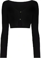(Women) Jacquemus SS22 Black Solid Color Slim Knit Crop Top 213KN2032360BLACK (Women) Jacquemus SS22 Black Solid Color Slim Knit Crop Top 213KN2032360BLACK