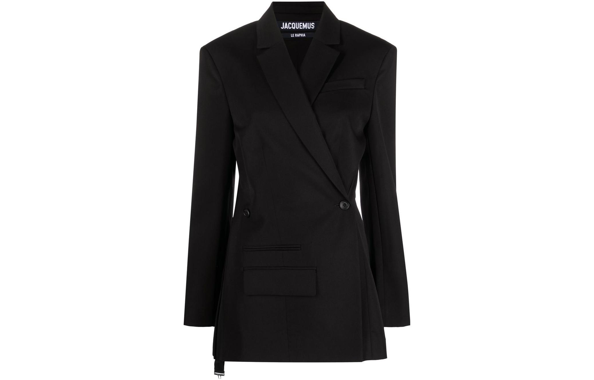 (Women) Jacquemus SS23  Black Asymmetric Double-Breasted Blazer. 231JA0221333-990