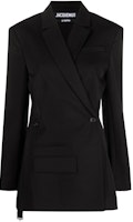 (Women) Jacquemus SS23 Black Asymmetric Double-Breasted Blazer. 231JA0221333-990 (Women) Jacquemus SS23 Black Asymmetric Double-Breasted Blazer. 231JA0221333-990