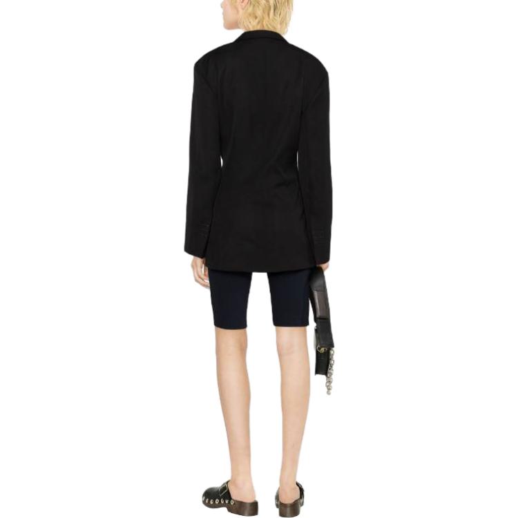Shop (W) Jacquemus SS23 Blazer Hitam Asimetris Double-Breasted. 231JA0221333-990