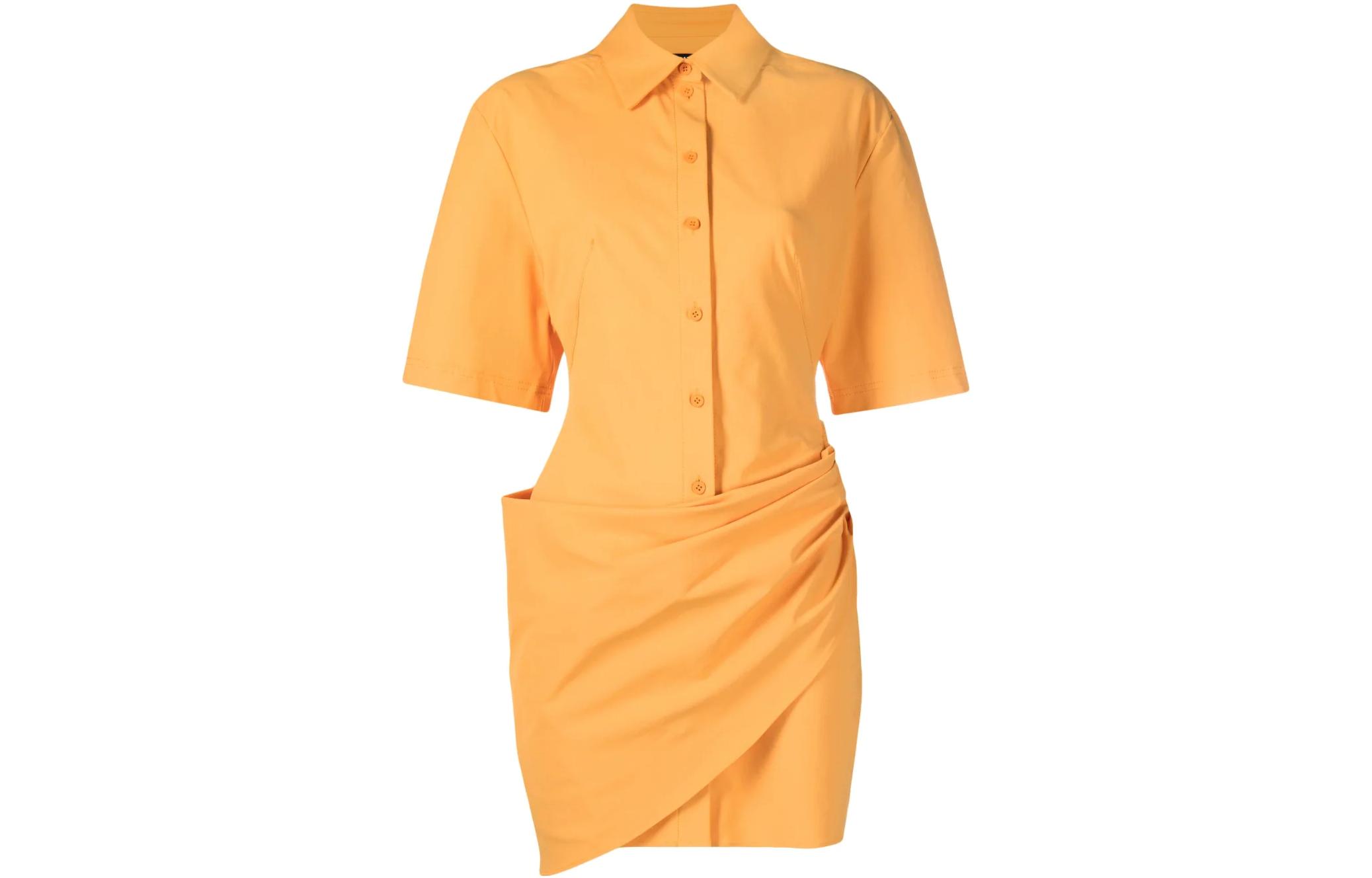 Order (W) ジャックムス SS23 ミニマリスト オレンジ 半袖 カラード シャツ ワンピース レディース 231DR0531084750