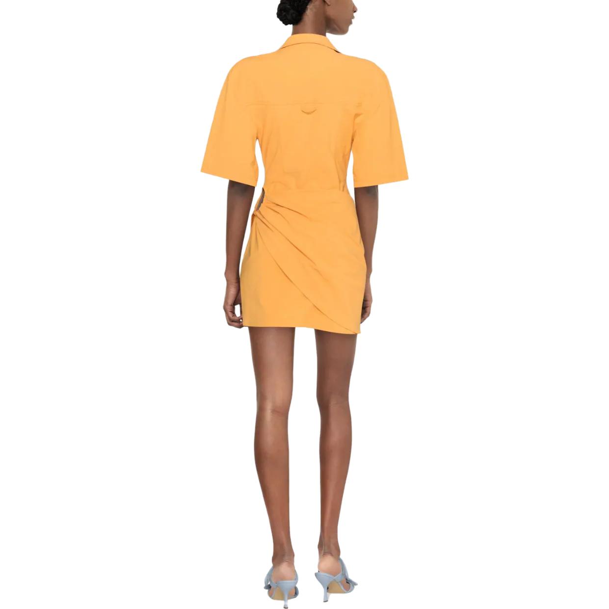 Shop (W) ジャックムス SS23 ミニマリスト オレンジ 半袖 カラード シャツ ワンピース レディース 231DR0531084750