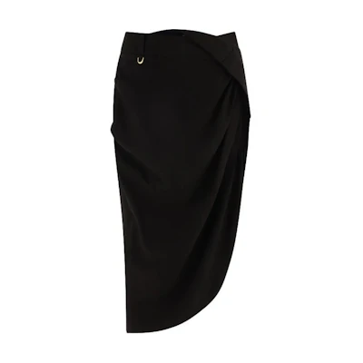 (Women) Jacquemus SS24 Black Minimalist Solid Color Casual Long Dress. 24E241SK047-1020990