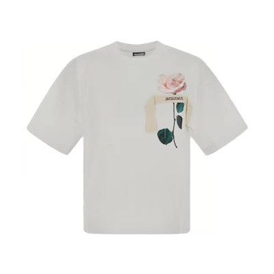 (Women) Jacquemus Women’s White Floral Letter Print T-Shirt 23H233JS18220991FM