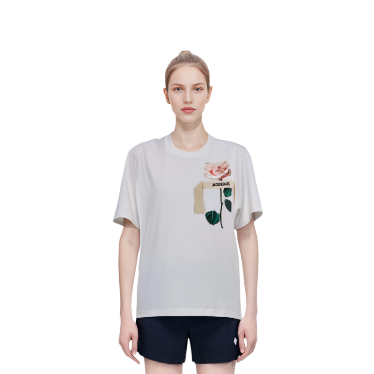 Purchase (W) ジャックムス レディース ホワイト フローラル レタープリント Tシャツ 23H233JS18220991FM