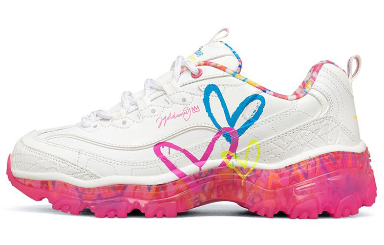 (W) Skechers James Goldcrown D'Lites Crystal Low Top Running Shoes Pink/ 'White'