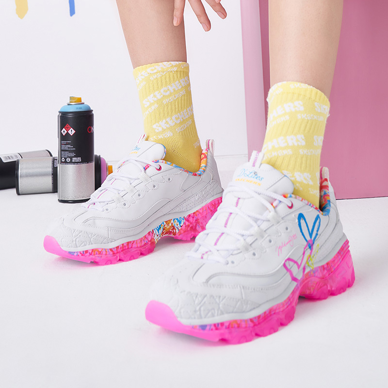 (W) Skechers James Goldcrown D'Lites Crystal Low Top Running Shoes Pink/ 'White' 圖 7
