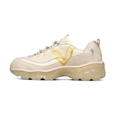 (W) Skechers James Goldcrown D'Lites Crystal Low-Top Running Shoes Creamy 'Gold'