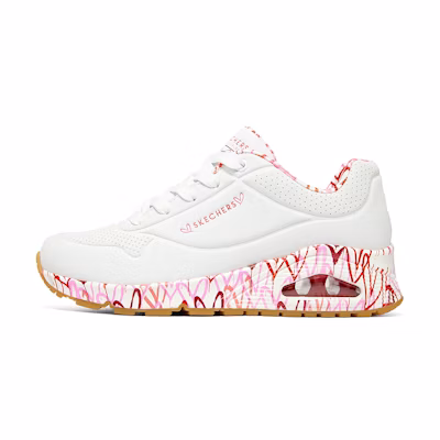 (W) Skechers Uno Loving Love James Goldcrown 'White Red Pink'