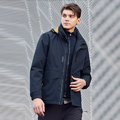 (W) Jeep三合一可拆防水防風加厚外套 深藍色 男女款 J14P2084069 7