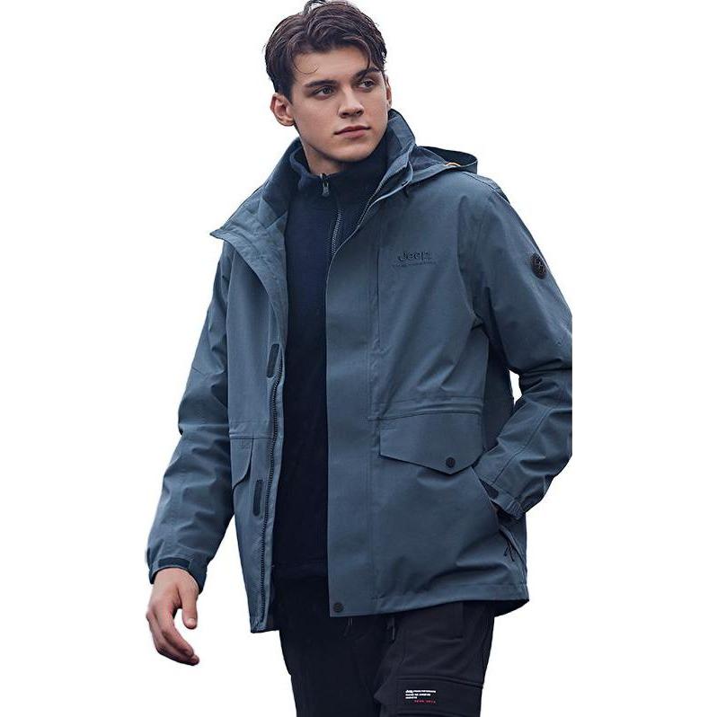 Details for (W) Jeep三合一可拆防水防風加厚外套 深藍色 男女款 J14P2084069