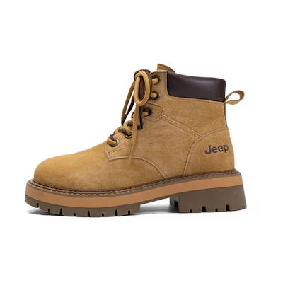(W) Jeep Classic Soft Leather 'Casual Thick Sole Short Mid-Tube Martin Boot'