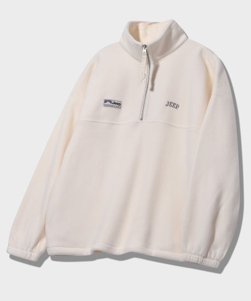 Sizing (W) Jeep Essential 小Logo 半拉鍊刷毛上衣 JR5TSF192IV