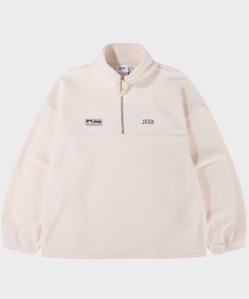 Cheap (W) Jeep Essential 小Logo 半拉鍊刷毛上衣 JR5TSF192IV