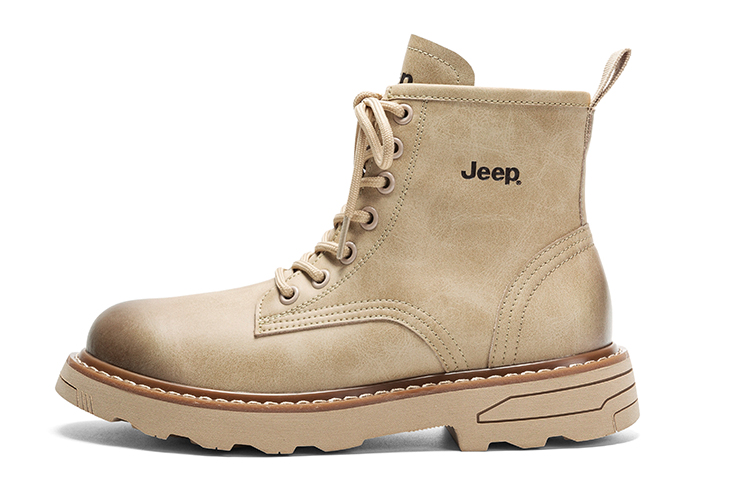 Buy Jeep吉普 防滑耐磨透氣簡約 高筒 馬丁靴 女式 沙色