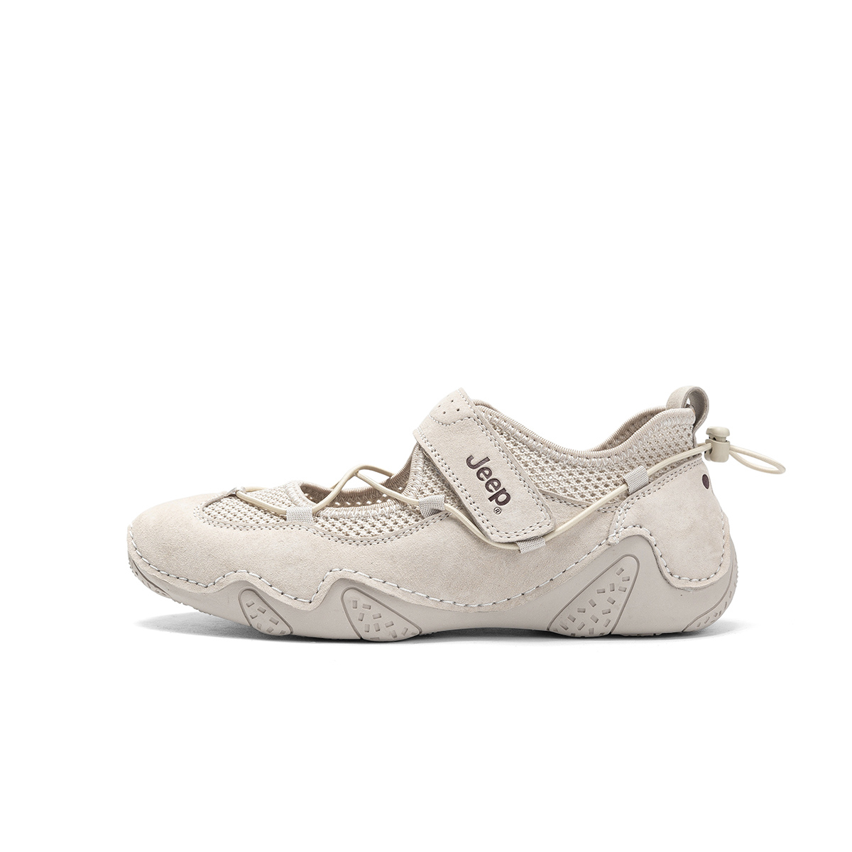 (Women) Jeep Mary Jane Outdoor Breathable Sneakers Light Gray Casual Running Shoes PX241WAS932 Light Grey