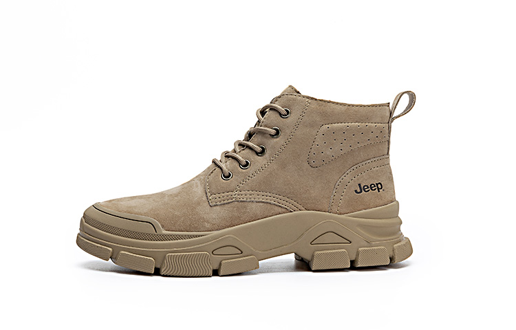 (Women) Jeep Outdoor Boots Sand Color Durable Pigskin British Style Trendy Wear JPD20DX066 Sand